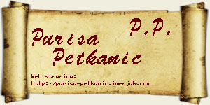 Puriša Petkanić vizit kartica